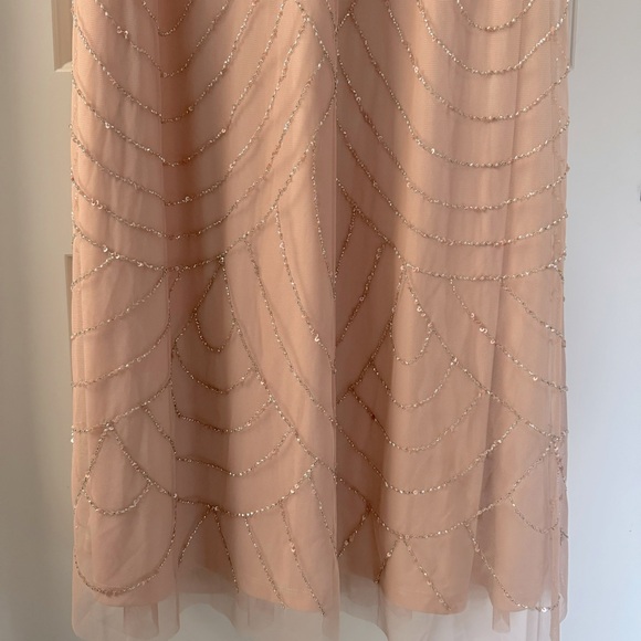 Adrianna Papell Art Deco Beaded Blouson Dress with Halter - Picture 8 of 11